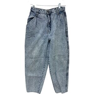 Vtg Acid Wash 10 Jeans High Waist Tapered Leg Denim Pants Momcore‎ 100% Cotton